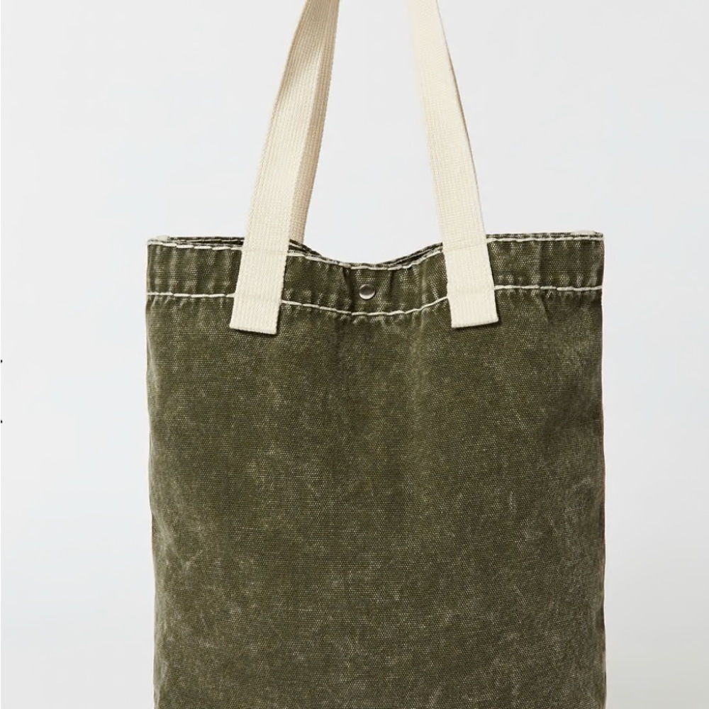 True Religion Olive Green Tote Bag with Gold Embroidery NWT - Picture 5 of 7